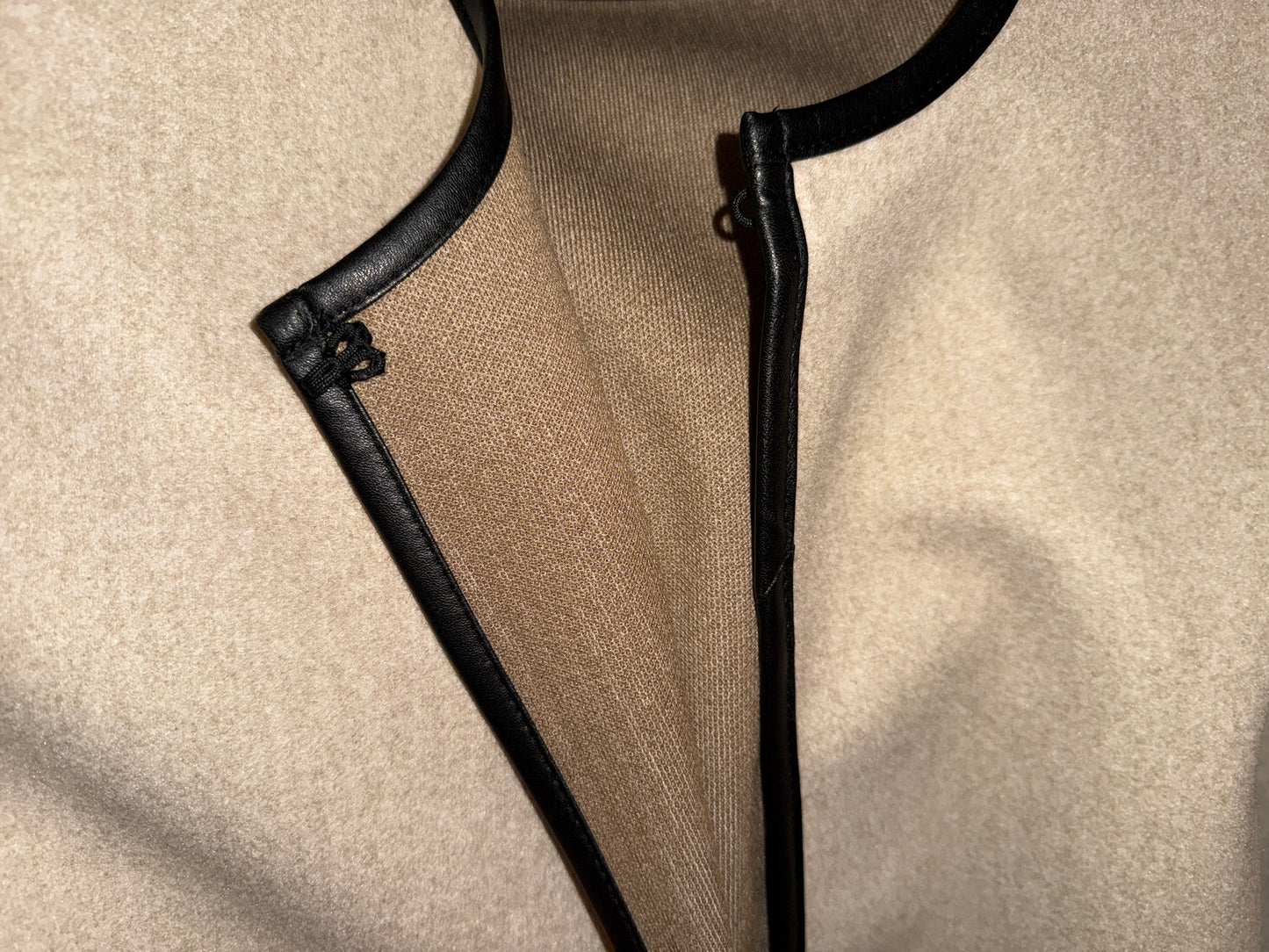 Brooke - leather trim cape