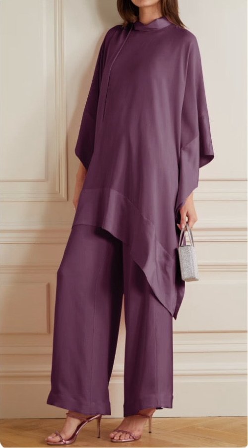 Tanya - mulberry hankerchief coord