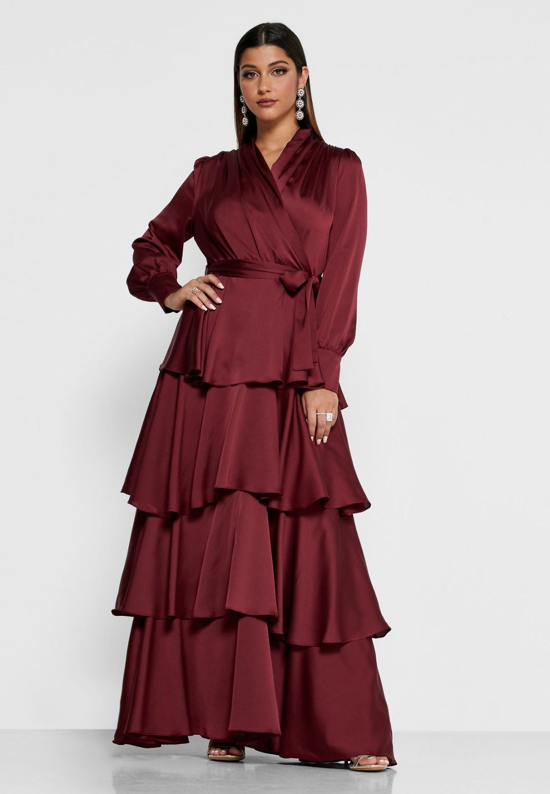 Sally - red satin dress