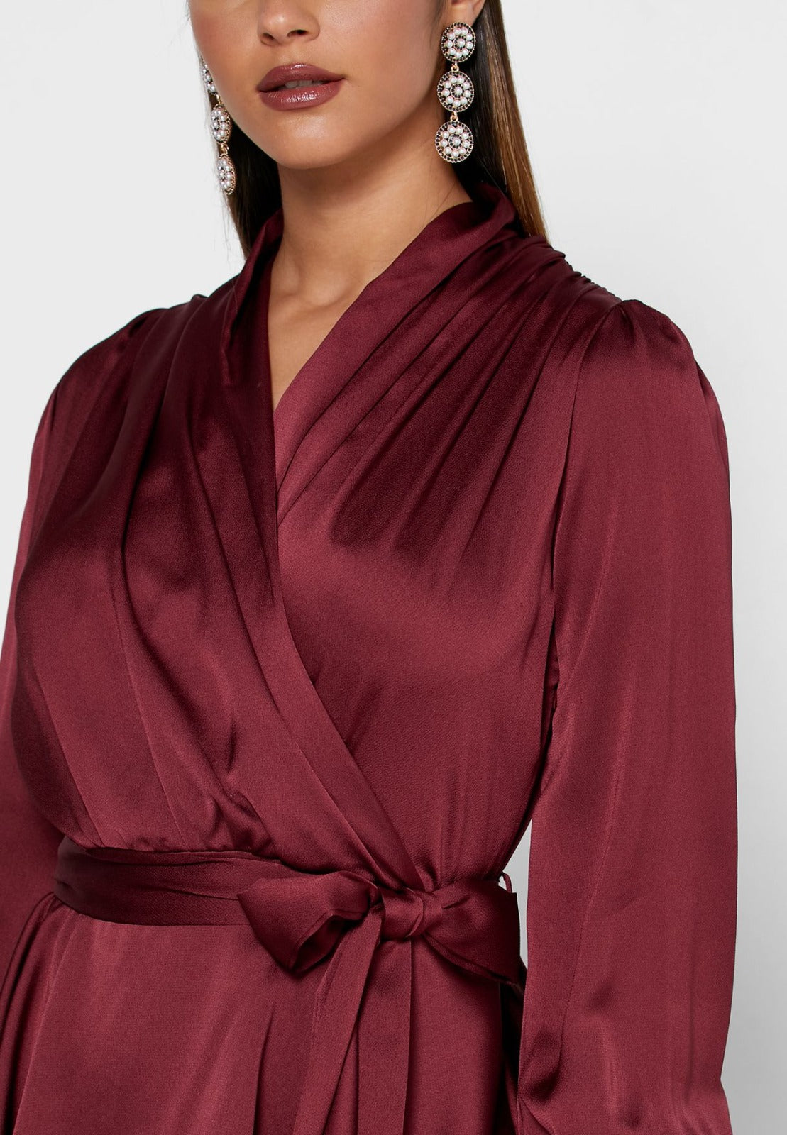 Sally - red satin dress