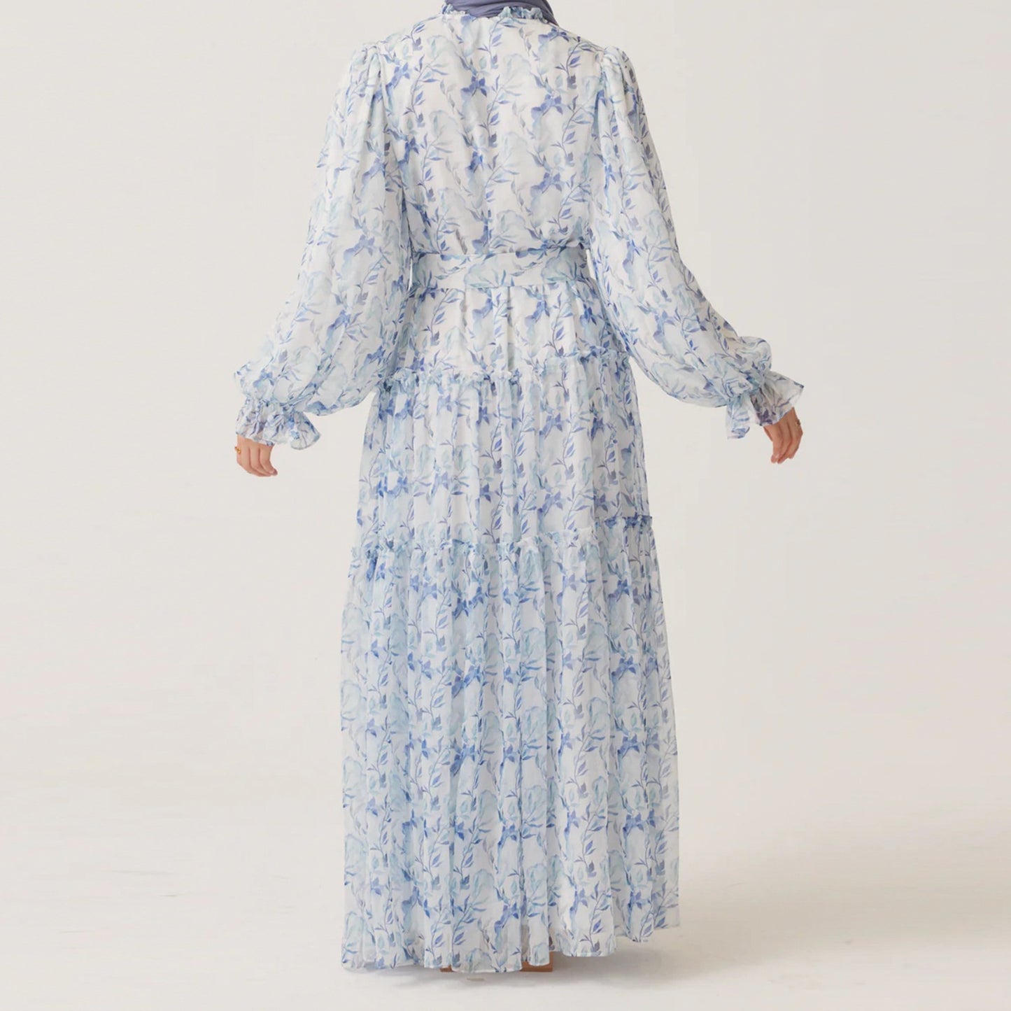 Susan - blue printed chiffon dress