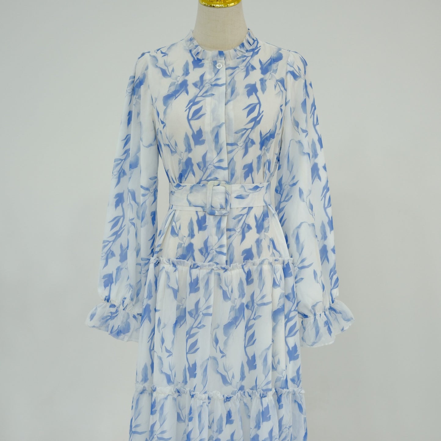 Susan - blue printed chiffon dress