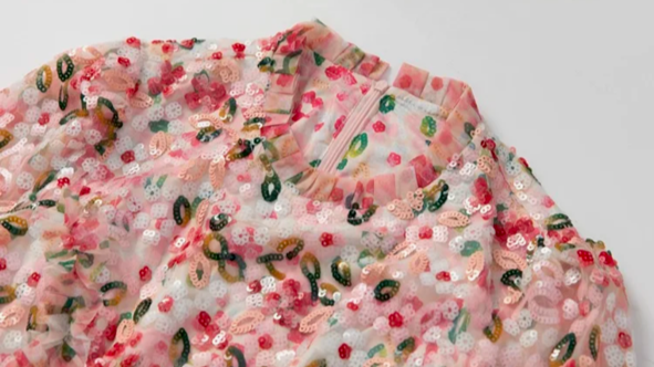 Camille - blossom ruffle dress
