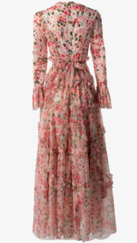 Camille - blossom ruffle dress