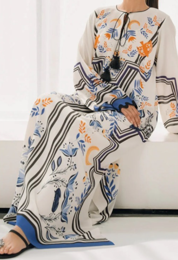 Hanna - azure printed kaftan