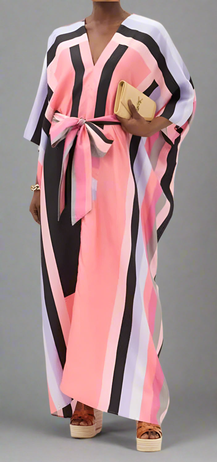 Lara - pink crepe kaftan