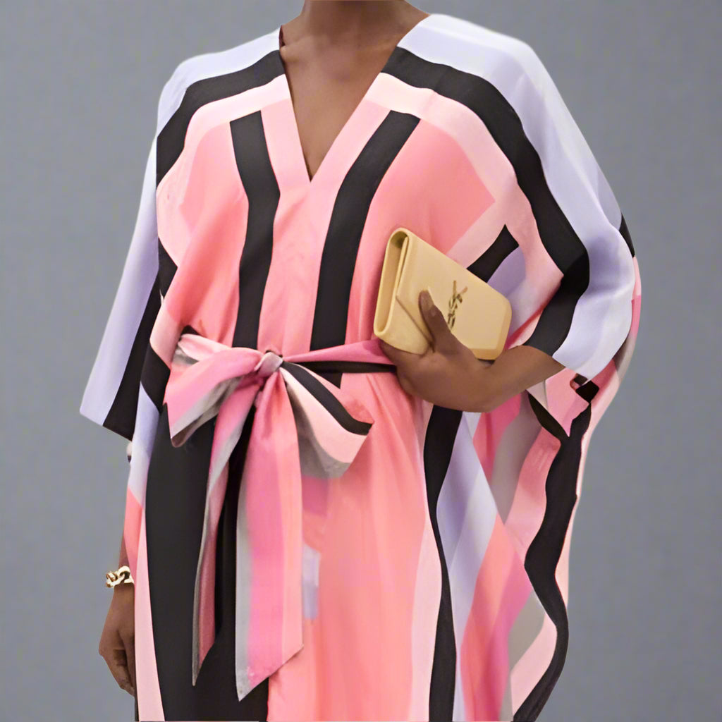 Lara - pink crepe kaftan