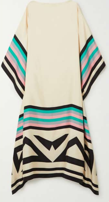 Lia - silky tealchrome kaftan