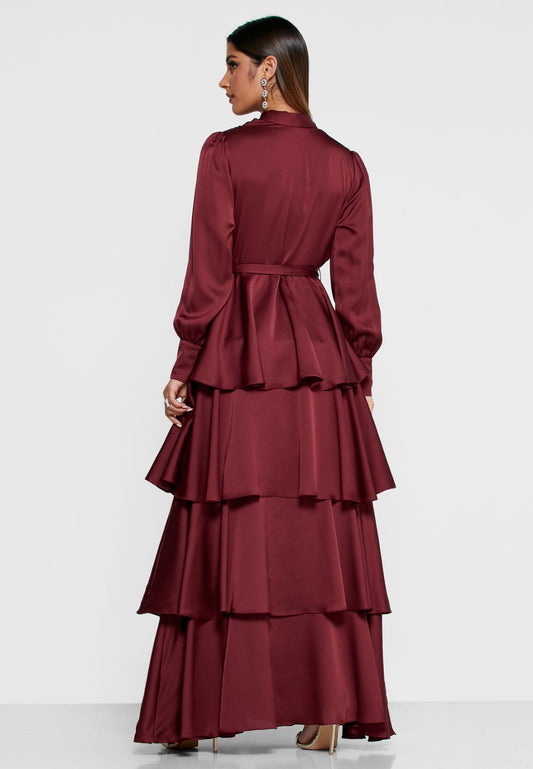 Sally - red satin dress