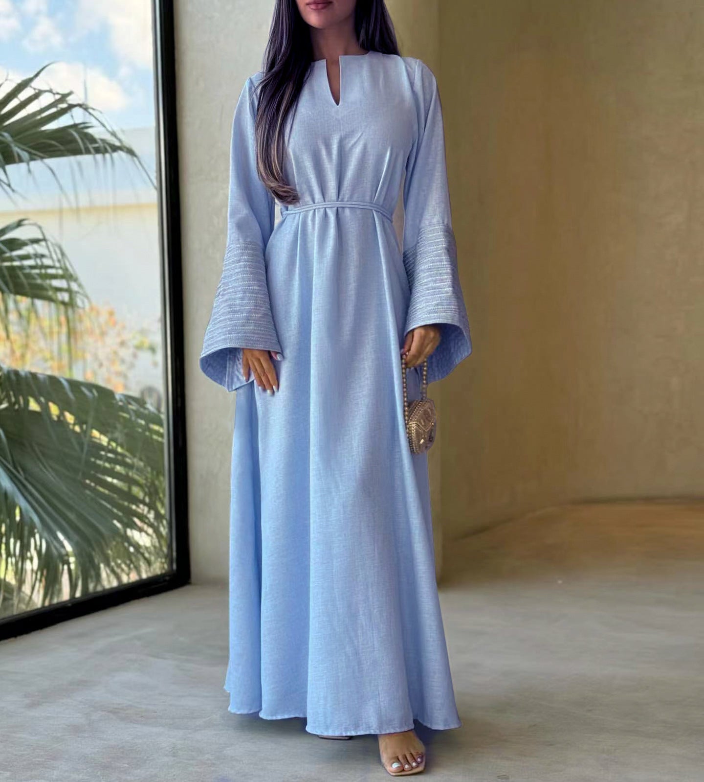 Samantha - embroided sleeves dress