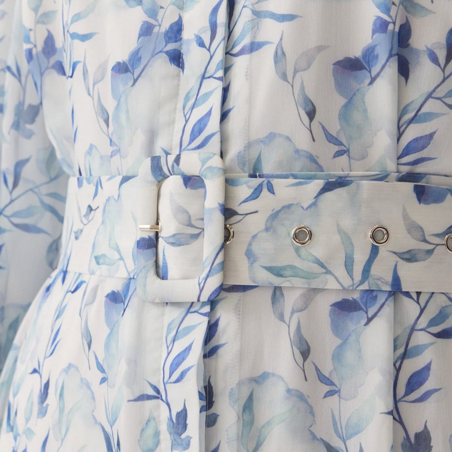 Susan - blue printed chiffon dress