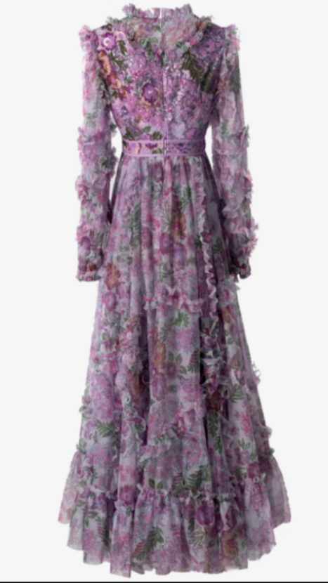 Claire - plum ruffle dress